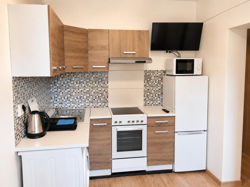 Kitchen or kitchenette, oven, stove