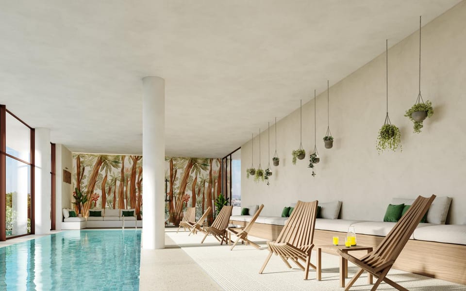 Pool view, Swimming pool, sunbed