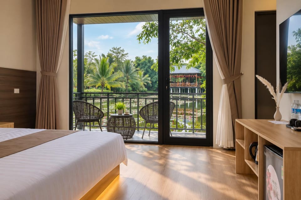 Bed, Garden, TV and multimedia, View (from property/room), Balcony/Terrace, Photo of the whole room, Bedroom, Garden view