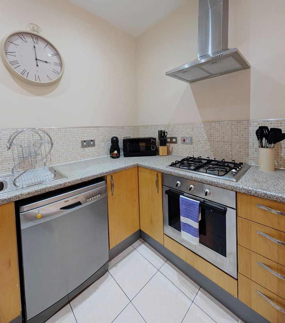 Kitchen or kitchenette, stove, toaster
