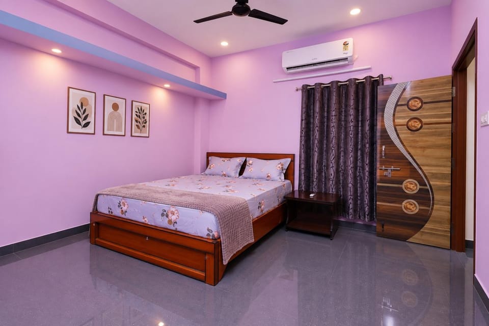 Bed, Bedroom, air conditioner