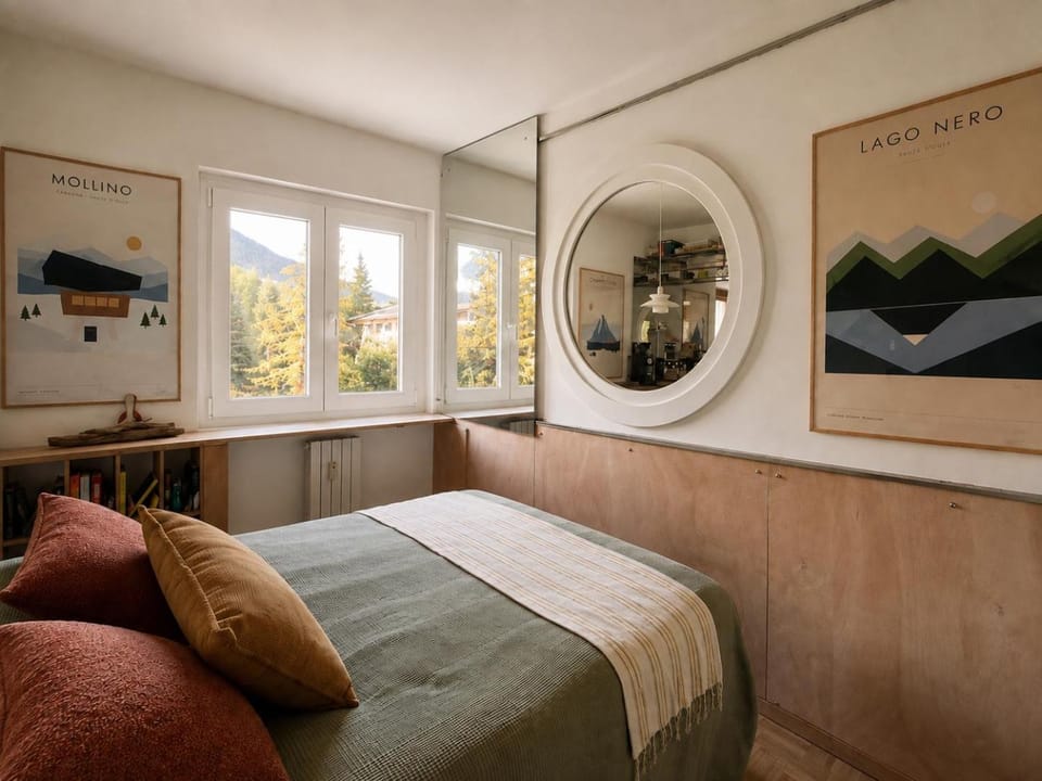 Bed, Natural landscape, Photo of the whole room, Bedroom, Mountain view