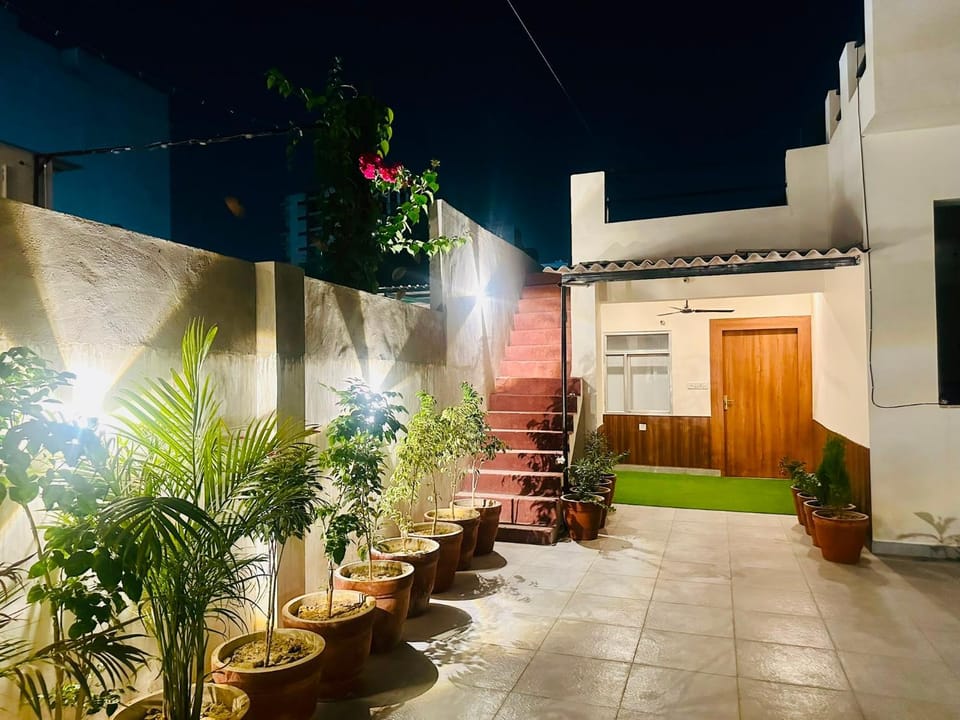 Property building, Night, Garden view
