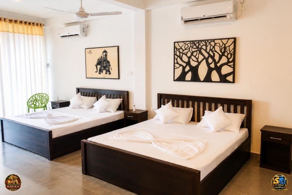 Bed, Bedroom, towels, air conditioner