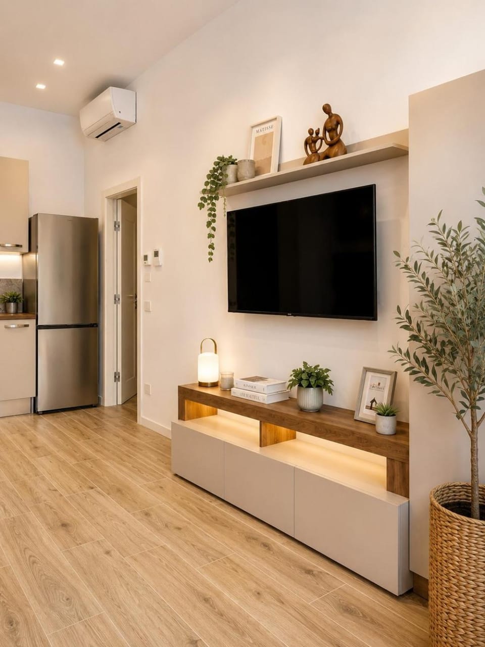 TV and multimedia, Kitchen or kitchenette, Living room, Seating area, oven, air conditioner