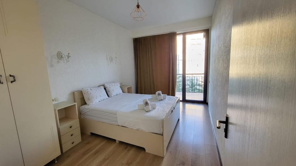 Bed, Photo of the whole room, Bedroom, towels, wardrobe