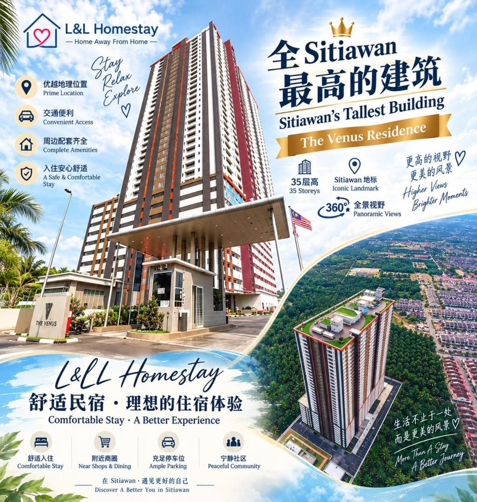 L&L Homestay 360Sea View Sky Garden,Kids Play,3BR Apartment in Perak