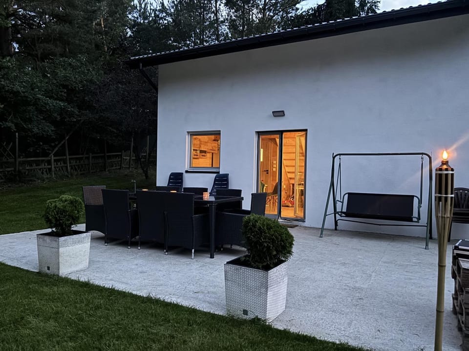 Property building, Night, Garden