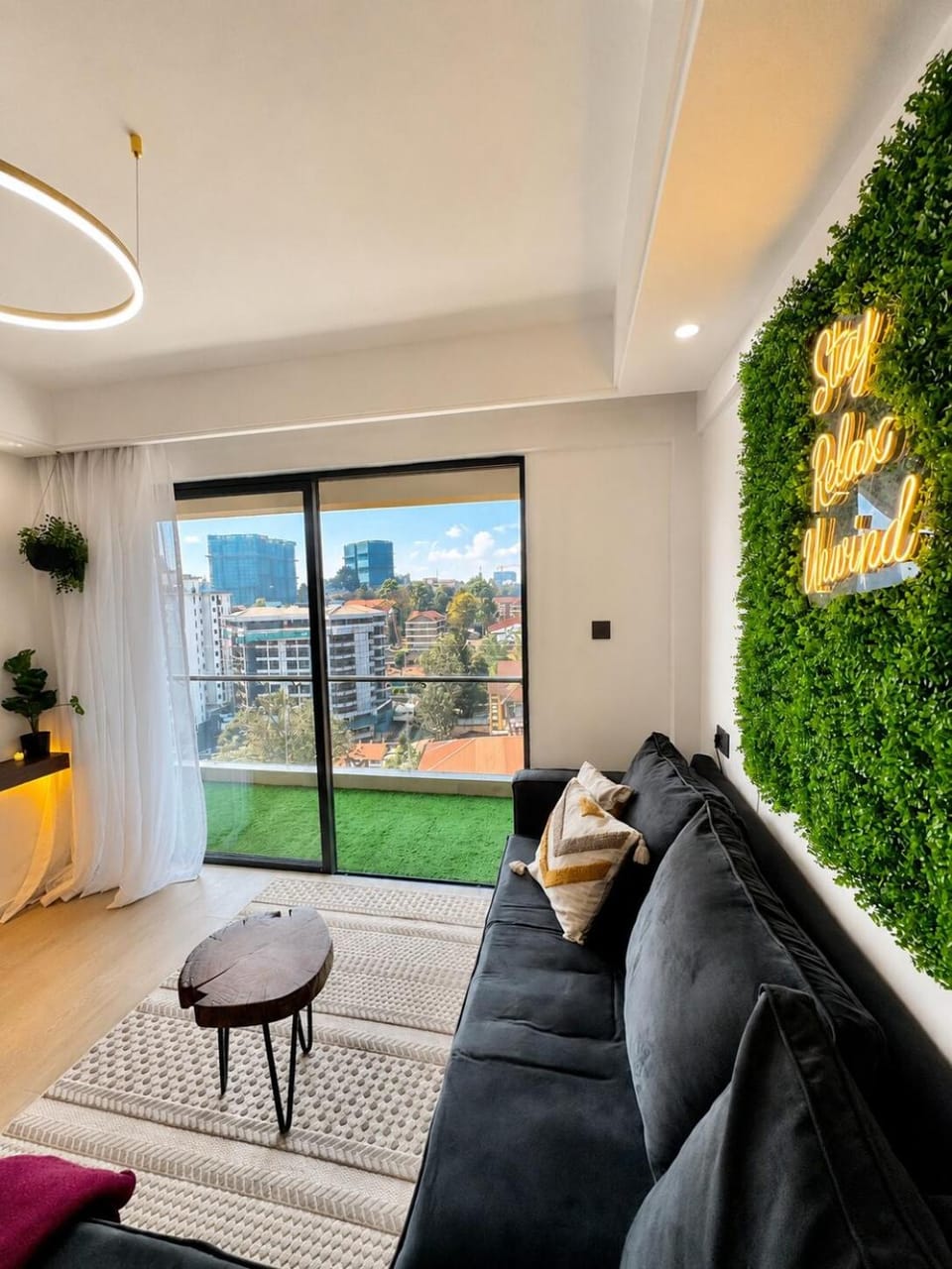 View (from property/room), Balcony/Terrace, Living room, Seating area, Garden view