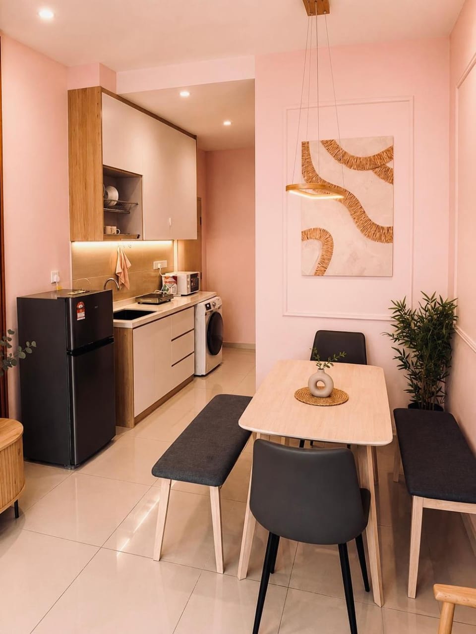 Kitchen or kitchenette, Living room, Seating area, Dining area, oven, stove