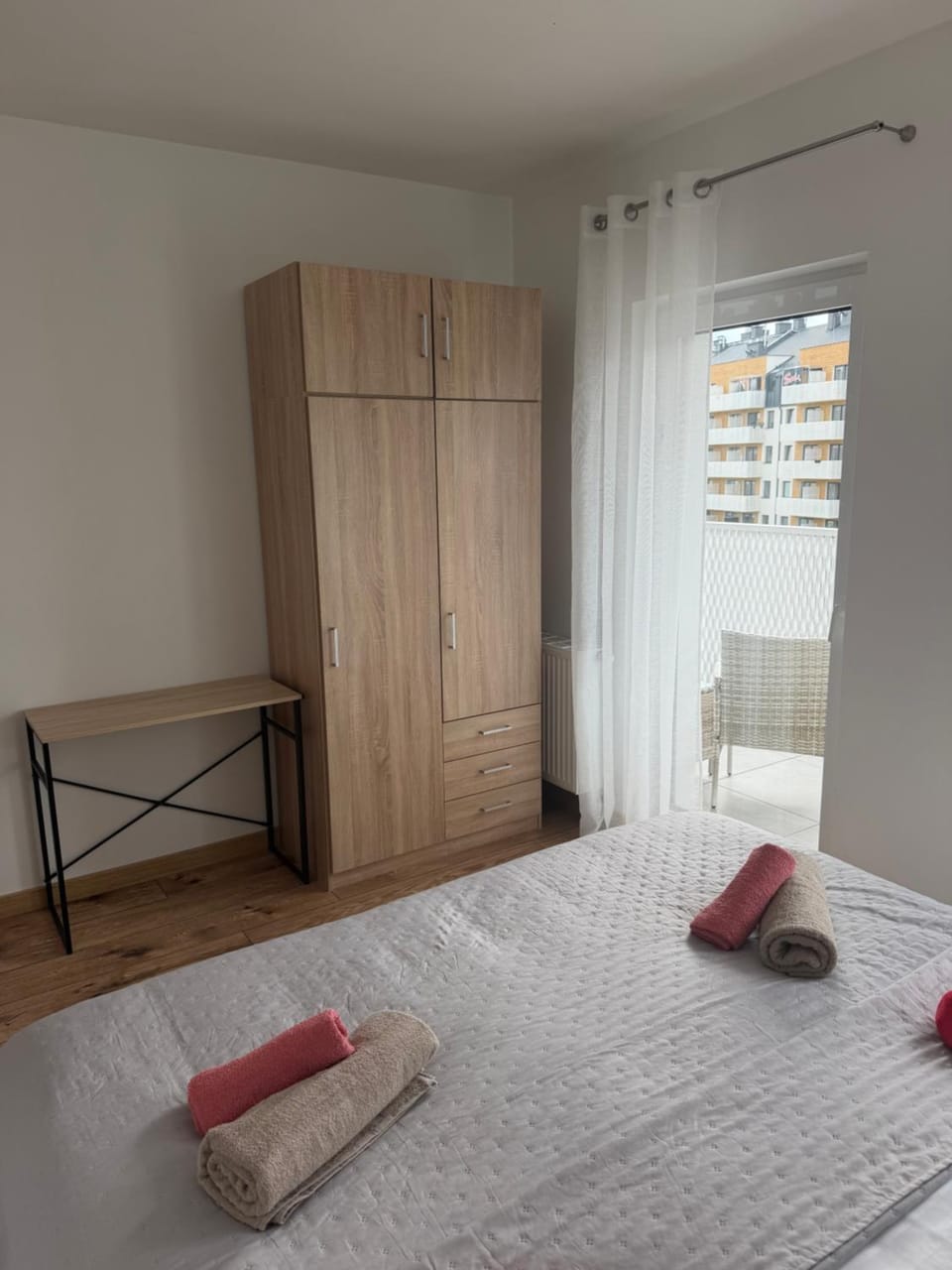 Bed, Photo of the whole room, Bedroom, towels, wardrobe