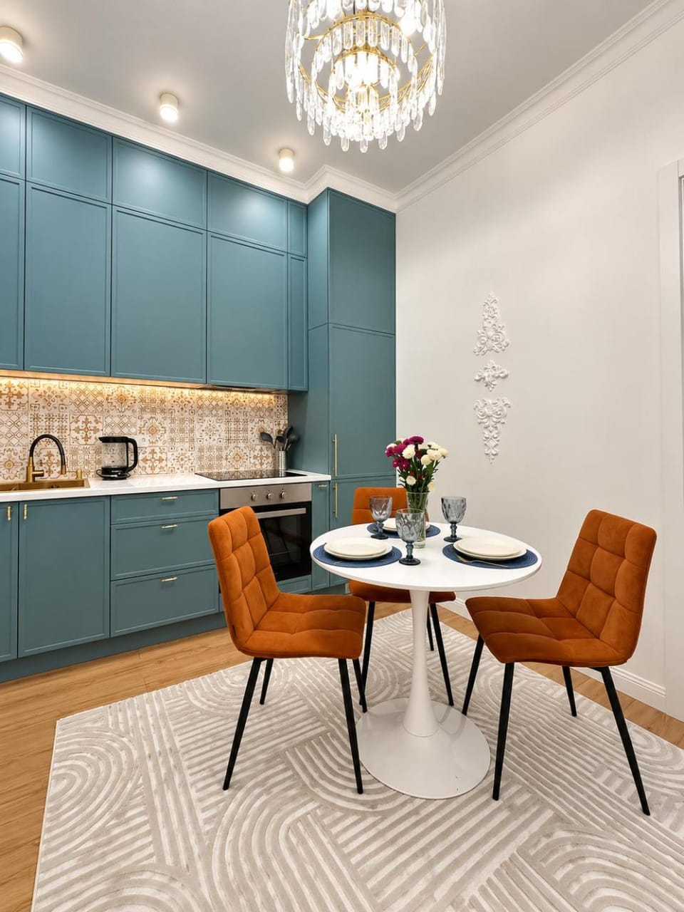 Kitchen or kitchenette, Living room, Dining area
