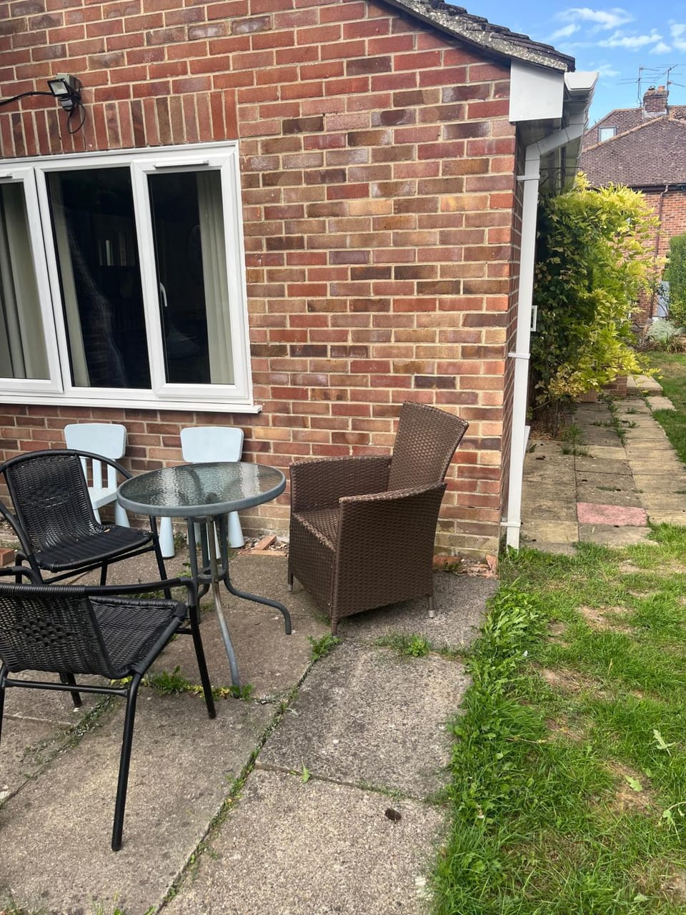 Property building, Patio, Spring, Day, Seating area