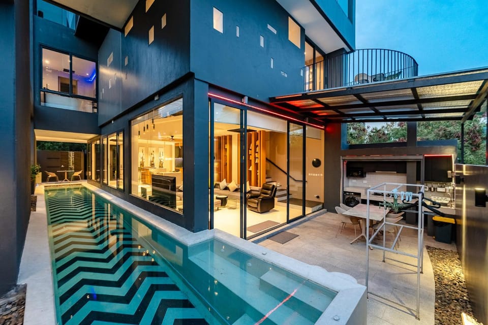 Property building, Patio, Pool view, Swimming pool, Swimming pool