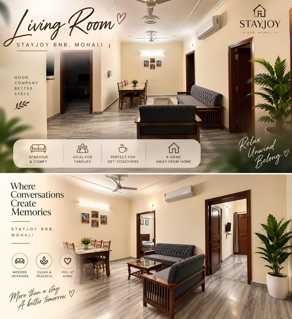 Beautiful 3BHK, 2BHK and Private Room Homestay Chandigarh Mohali Vacation rental in Punjab, India