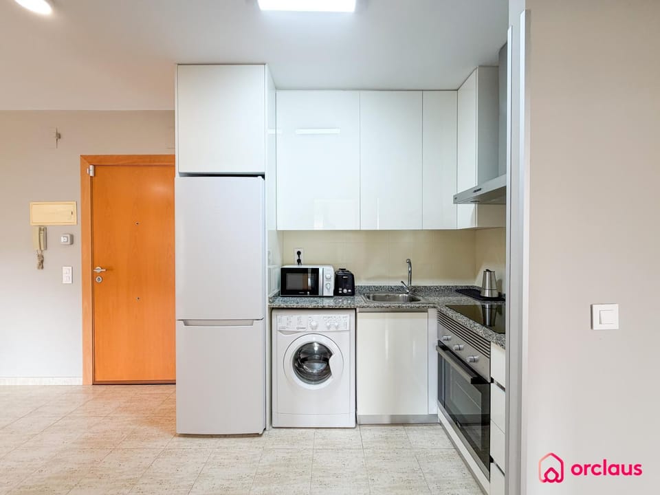 Kitchen or kitchenette, oven, stove, toaster