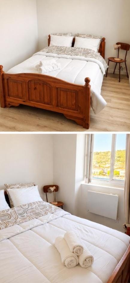 Bed, Bedroom, towels