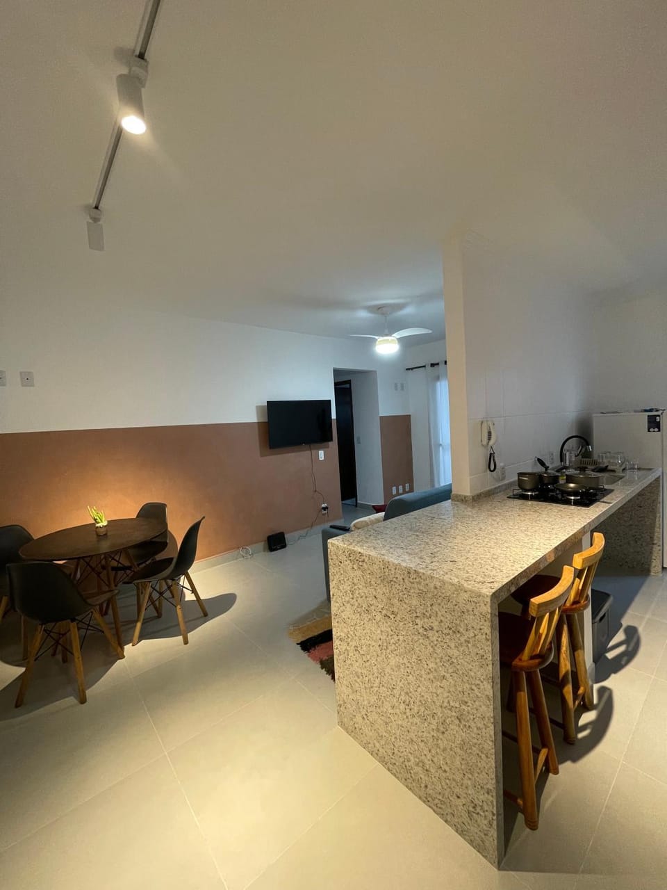 Kitchen or kitchenette, Living room, Seating area
