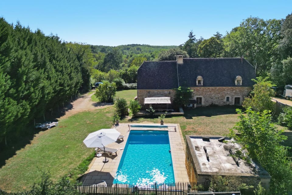 Property building, Living room, Swimming pool