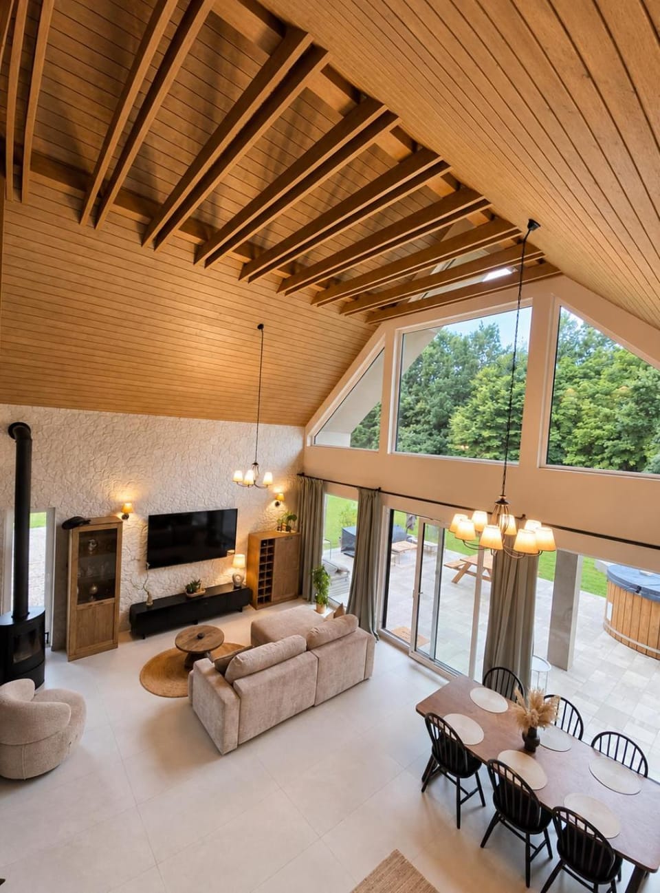 Living room, Seating area, Garden view