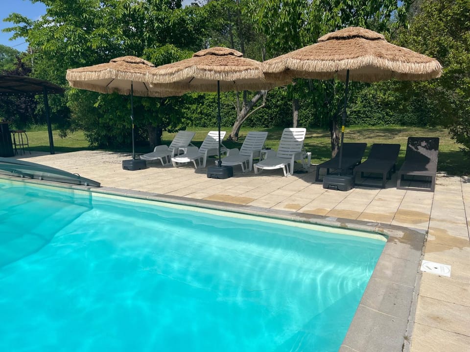 Property building, Living room, Swimming pool