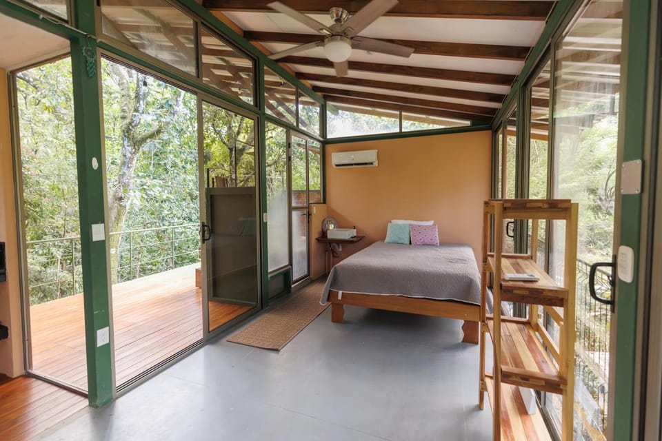 Bed, Natural landscape, View (from property/room), Balcony/Terrace, Bedroom, air conditioner