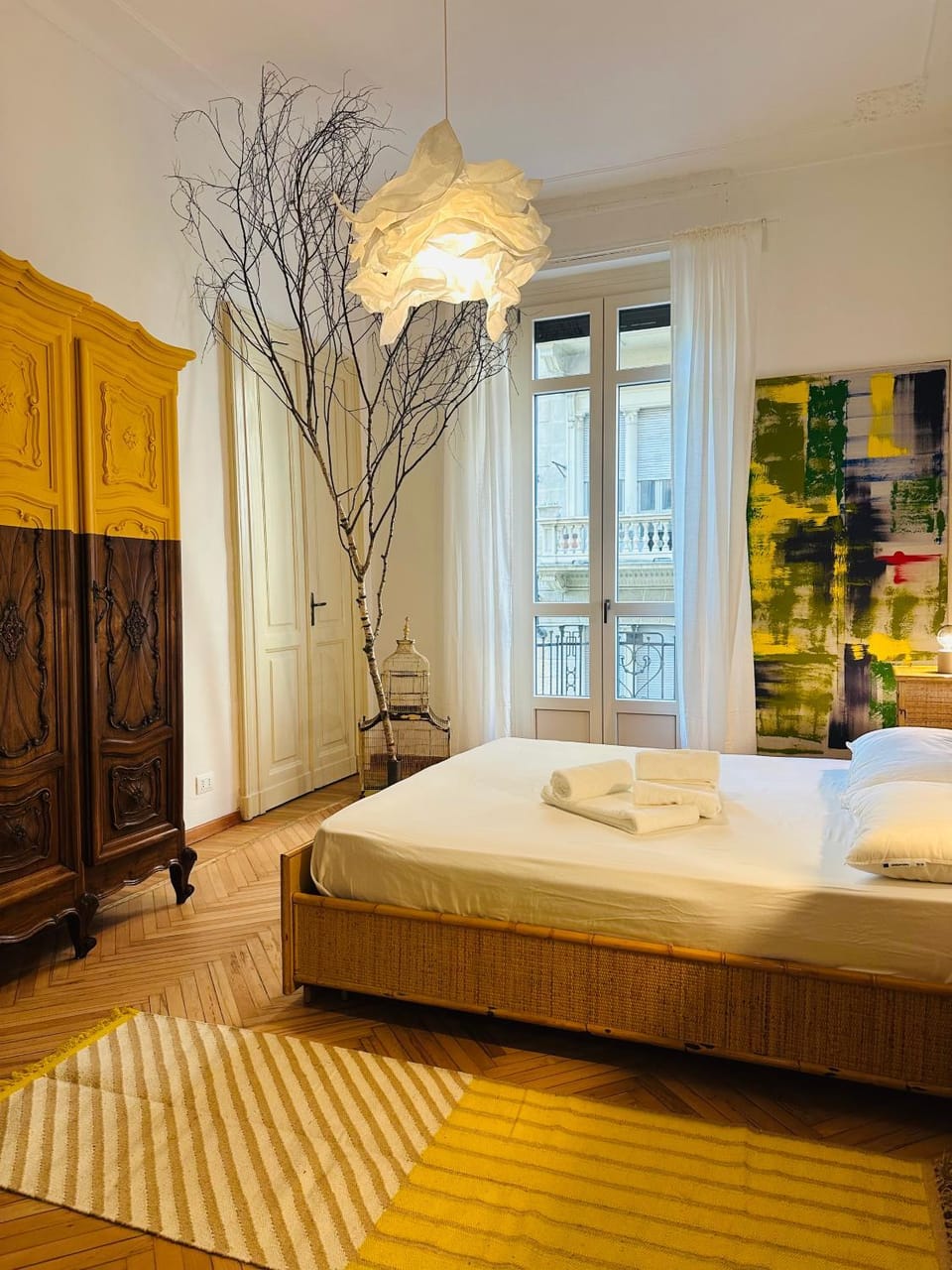 Bed, Photo of the whole room, Bedroom, towels, wardrobe