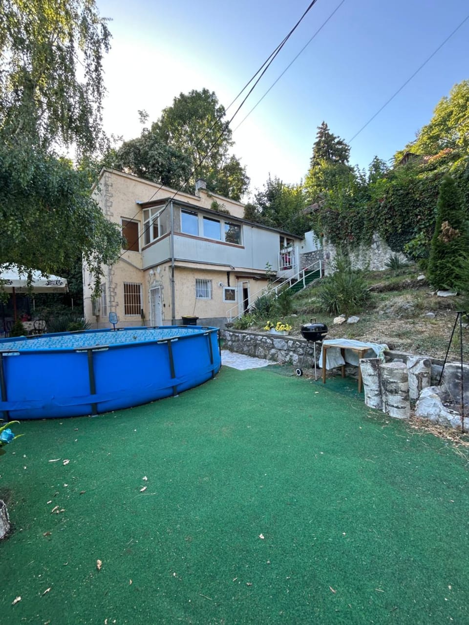 Property building, Natural landscape, Garden, Garden view, Pool view, Swimming pool