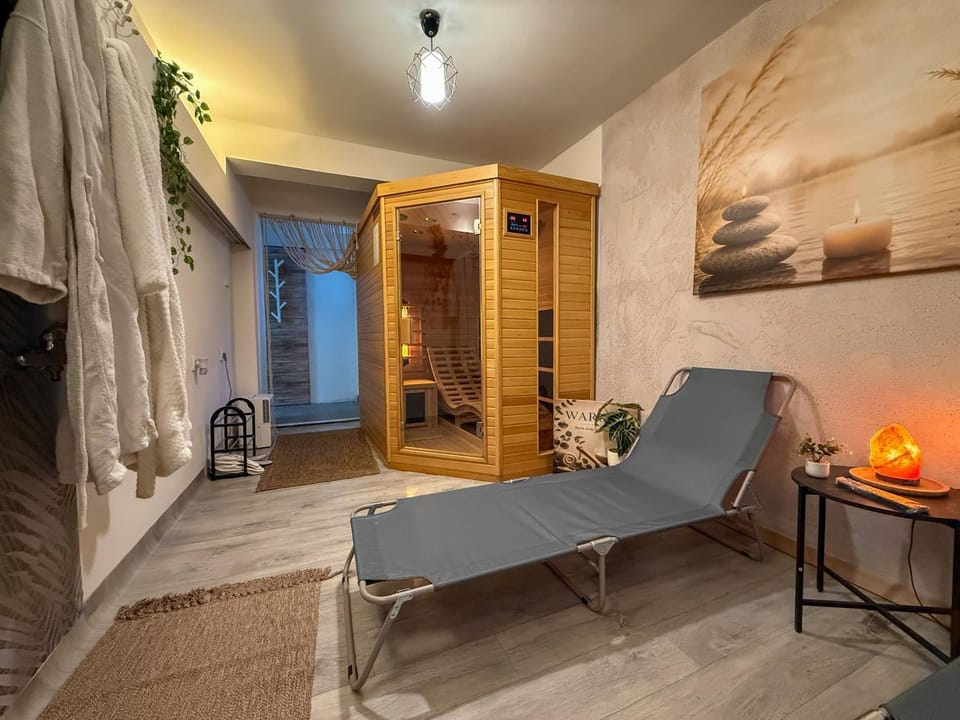 Sauna, Sauna, Living room, Spa and wellness centre/facilities, Seating area