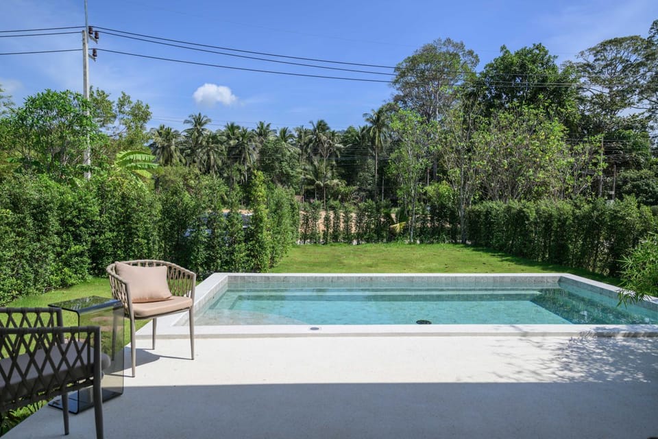 Natural landscape, Garden, Garden view, Pool view, Swimming pool