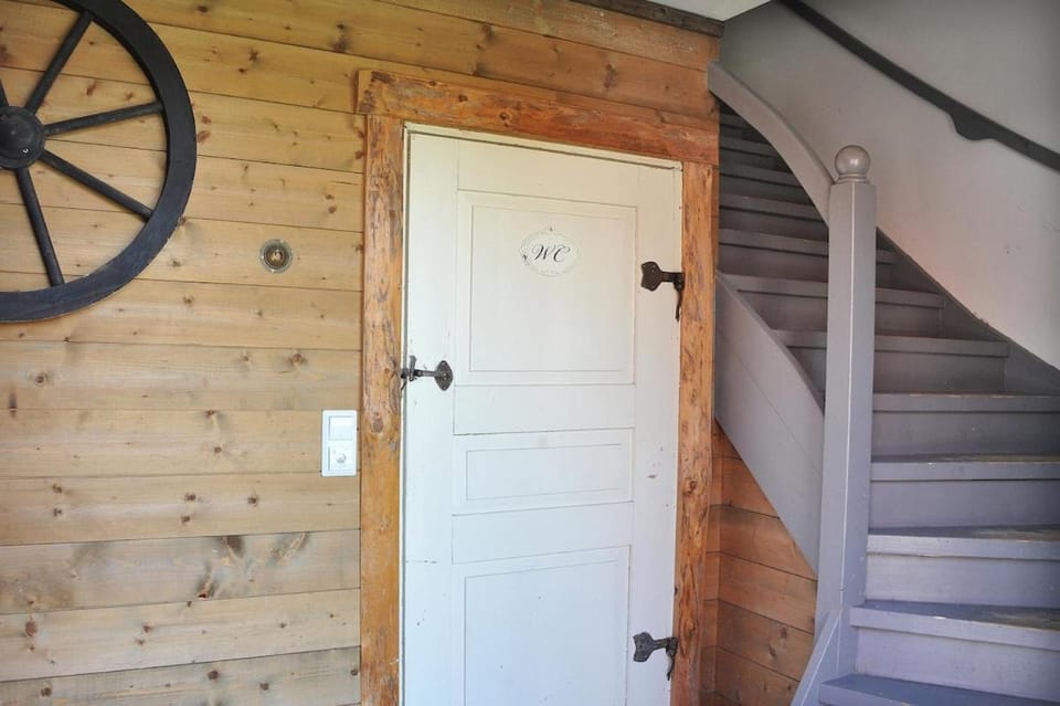 Farmhouse living room with open solution 1 km from Torp Airport Apartment in Viken, Norway