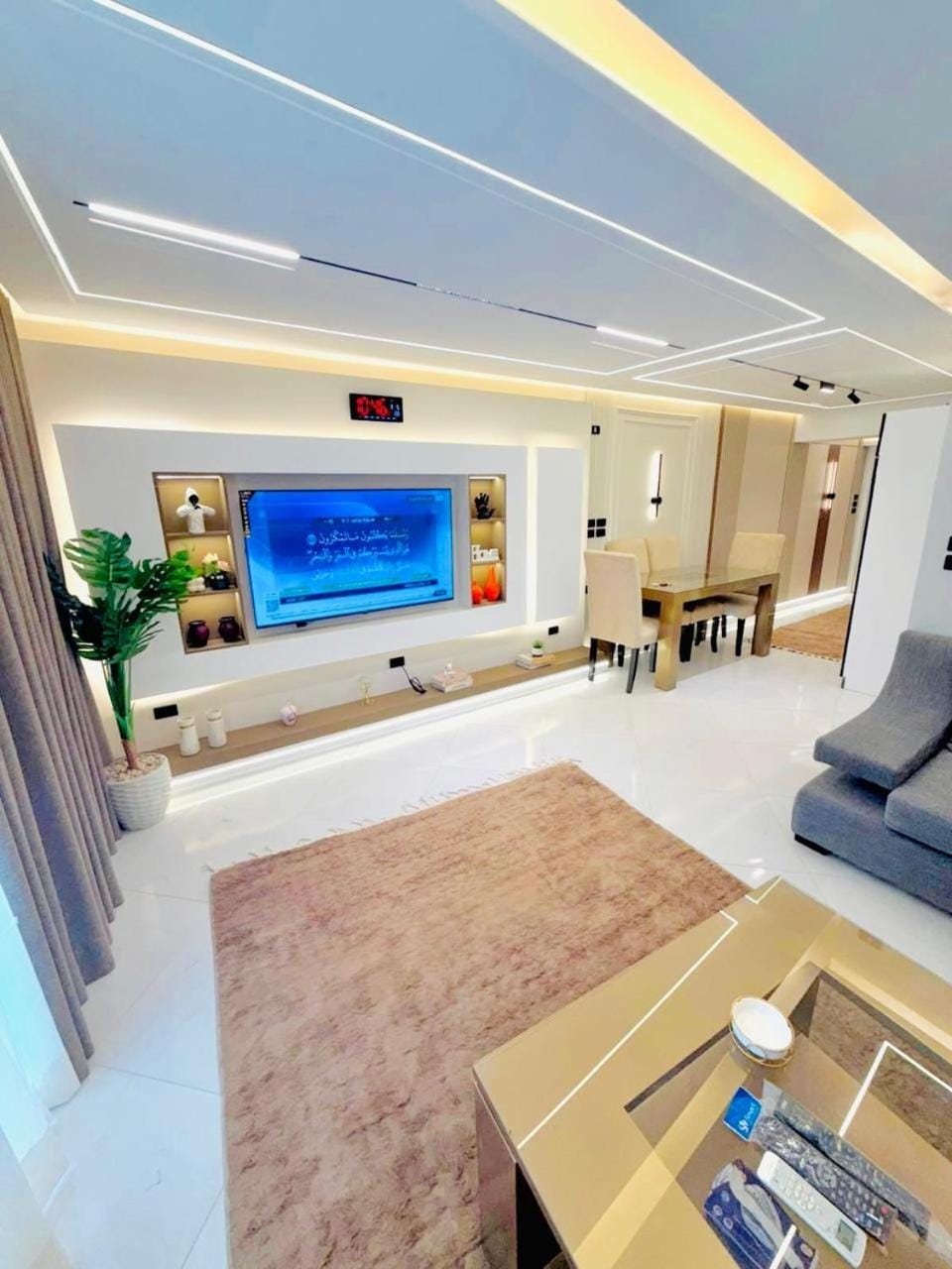 TV and multimedia, Living room, Seating area, Pool view, Swimming pool
