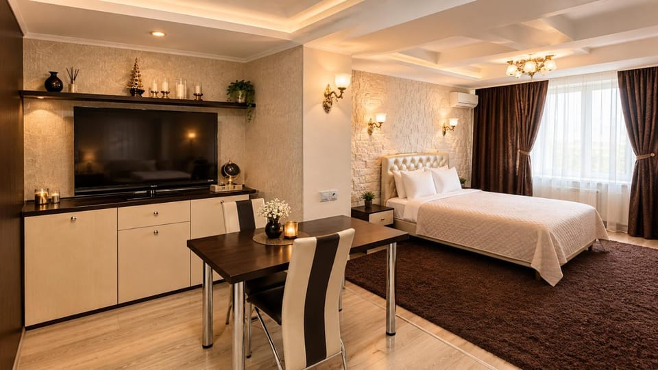 Bed, TV and multimedia, Photo of the whole room, Bedroom
