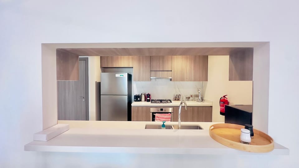 Kitchen or kitchenette, oven, stove