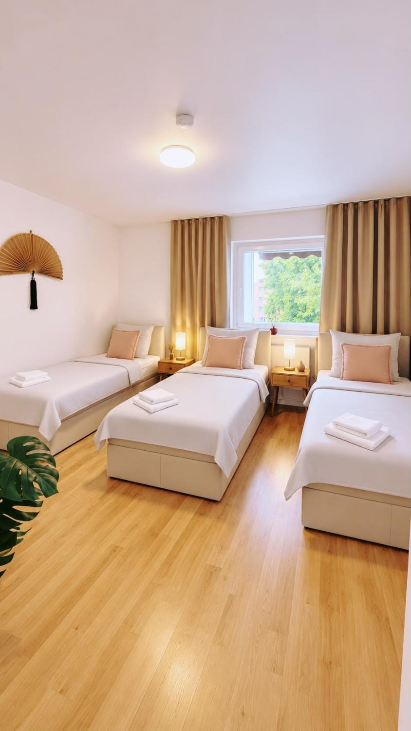 Bed, Bedroom, towels