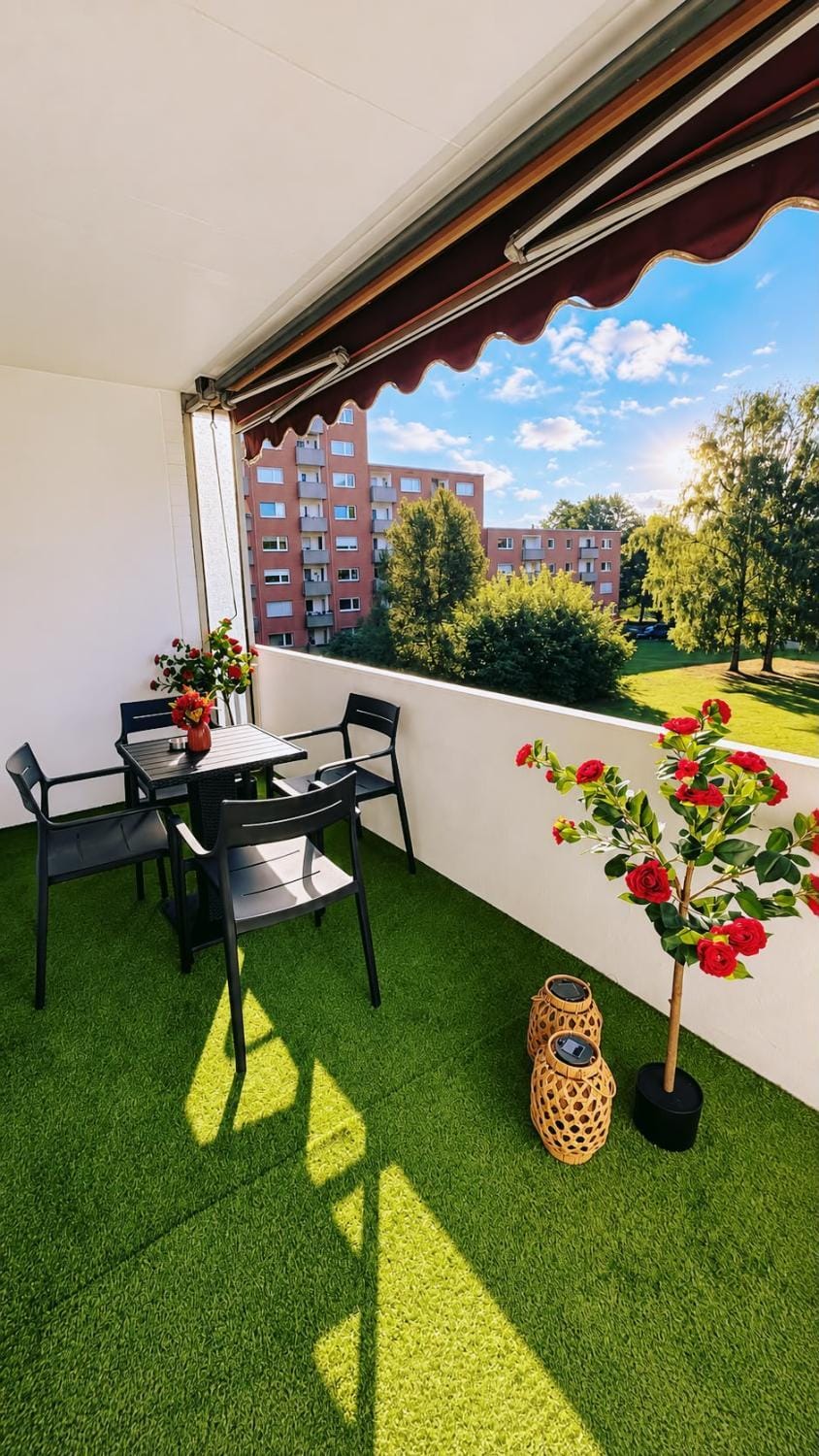 Property building, Patio, Garden, Balcony/Terrace