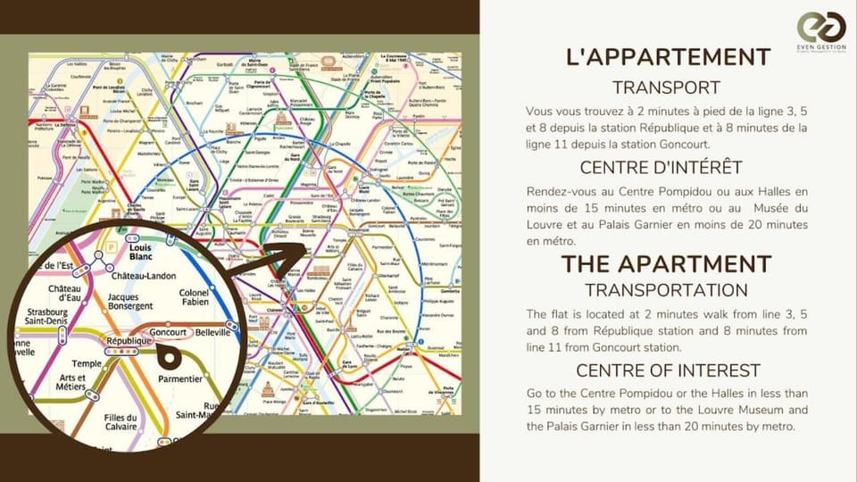 Mobility lease République Studio Apartment in Paris