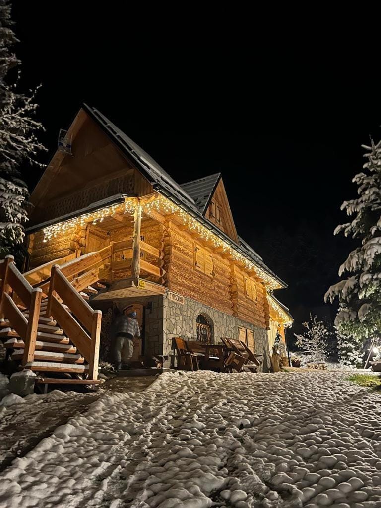 Property building, Night, Winter