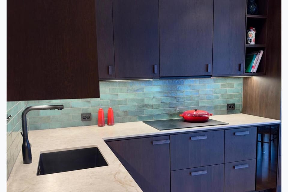 Kitchen or kitchenette, furniture, stove
