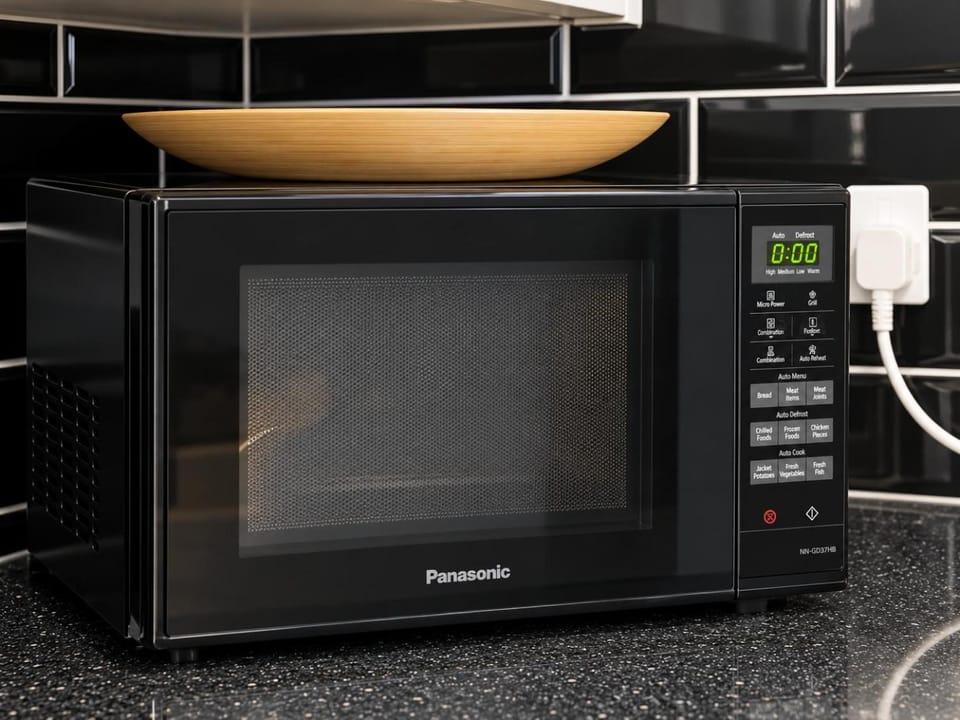 Kitchen or kitchenette, microwave