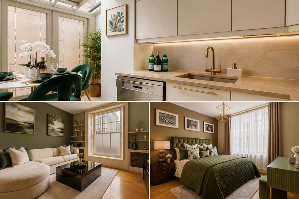 Bed, Kitchen or kitchenette, Living room, Photo of the whole room, Seating area, Bedroom, minibar