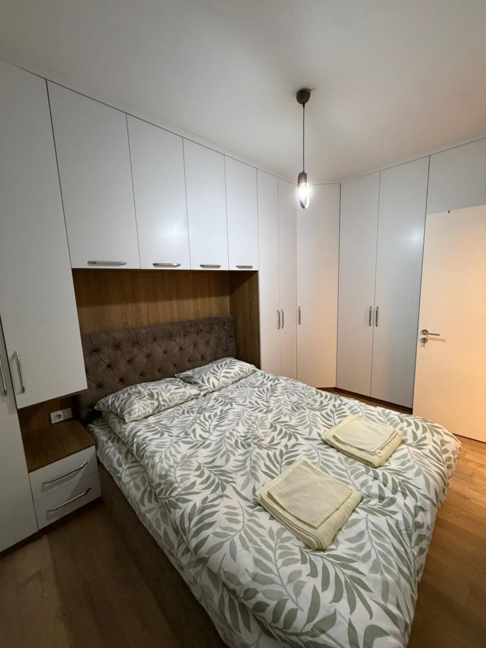 Bed, Photo of the whole room, Bedroom, towels, wardrobe