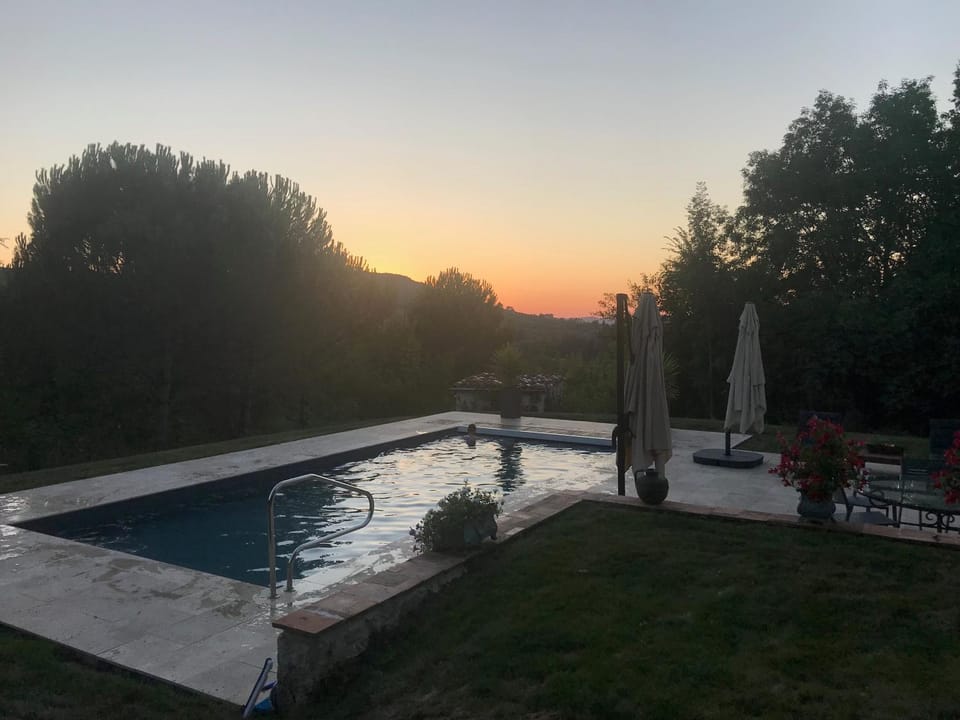 Property building, Living room, Swimming pool