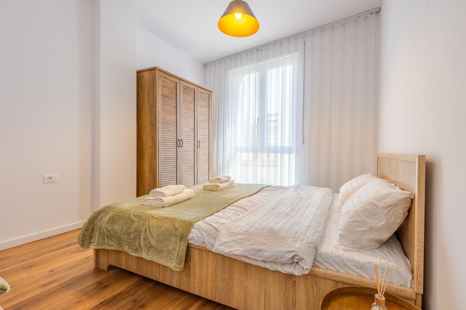 Bed, Photo of the whole room, Bedroom, towels, wardrobe
