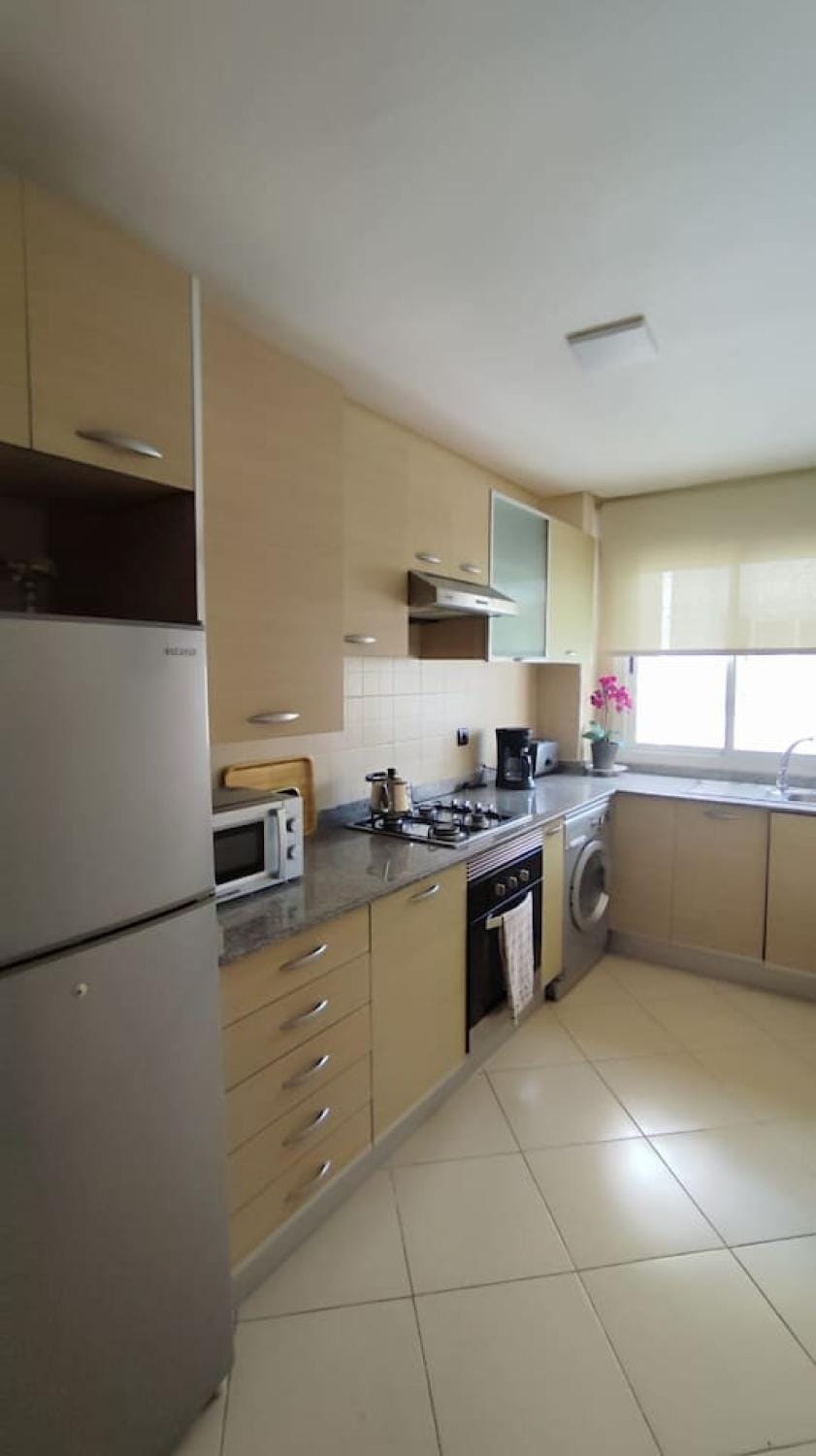 Kitchen or kitchenette, oven, toaster
