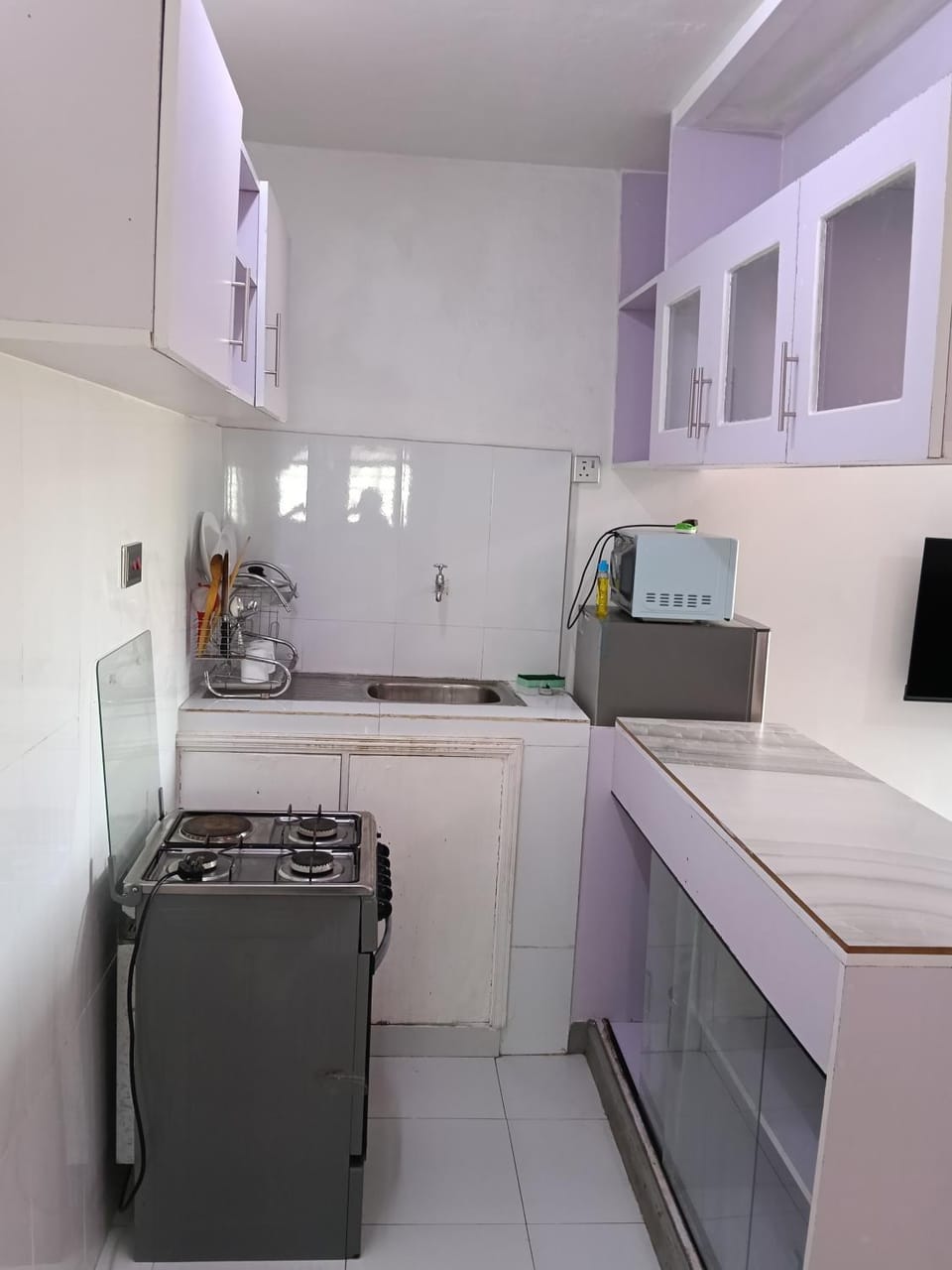 Kitchen or kitchenette, dishwasher