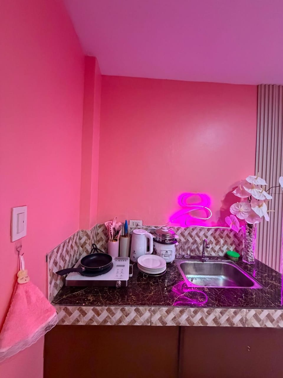 Cozy Velvet Pink Sanctuary, Blush Glow Cozy Studio Bed and Breakfast in Puerto Princesa