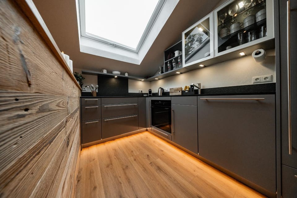 Kitchen or kitchenette, dishwasher, oven, stove