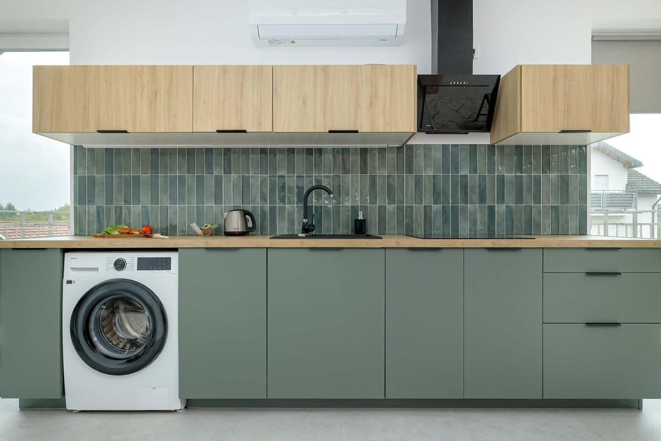 Kitchen or kitchenette, dishwasher, pet friendly, stove, washing machine