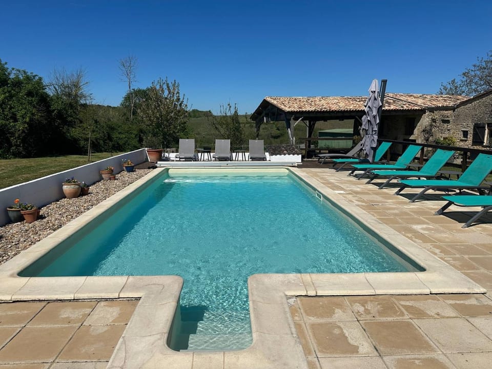 Property building, Living room, Swimming pool